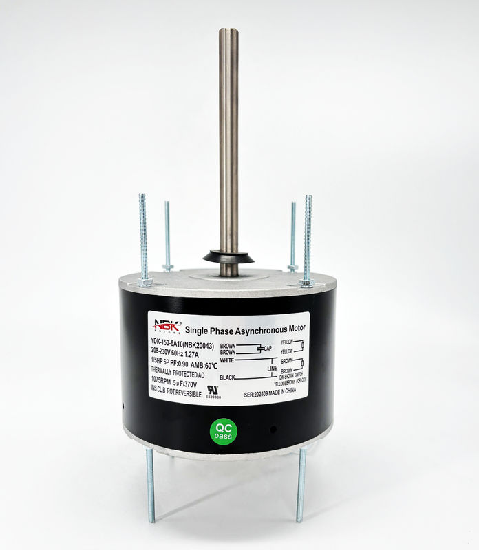 48 Frame Condenser Fan Motor - 1/5HP 1075RPM 208-230V 60HZ Reversible Rotation - Shaft 6''